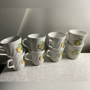 Set of 8 Corelle Coodinates swirl coffee / tea cups Chutney pattern